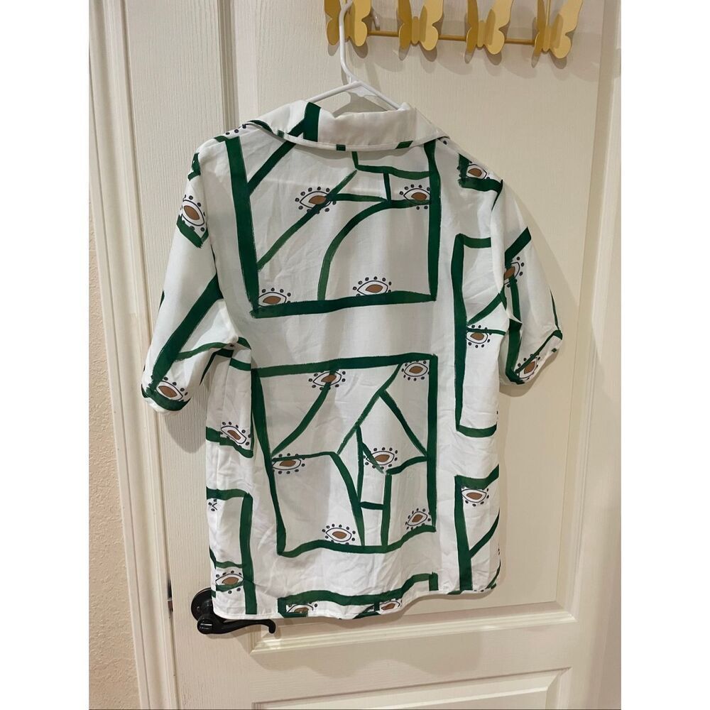 Commense Printed short sleeve button down blouse size xs - Picture 7 of 7